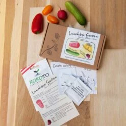 Mini-Gemüse' Saatgut: Balkonpaprika, Snackgurken, Obsttomaten, Radieschen -Gartenprodukte 0710102936 Lunchbox Garten mit Minigemuese 3 87438