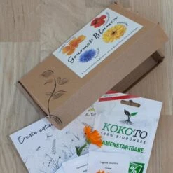 Blumensamen-Set Gourmet Blumen, Essbar, Bienenfreundlich, Dekorativ -Gartenprodukte 0710403583 Blumensamen Set Gourmet Blumen 4essbare Sorten mit organ Duenger 3 60482