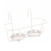 Haken-Blumentopfhalter, Metall, Weiß, 34 X 18 Cm, Für Zwei Töpfe -Gartenprodukte 0910600241 Haken Blumentopfhalter fuer 2 Toepfe 34x18cm weiss Metall 61901