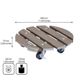 Multi Roller WPC, Tragkraft 100 Kg, Taupe, Ca. 7 X 29 X 29 Cm -Gartenprodukte 0920600507 multi roller wpc taupe 4 116694