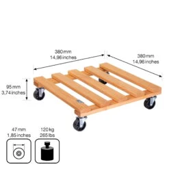 Multi Roller, Tragkraft 120 Kg, Hellbraun, Ca. 10 X 38 X 38 Cm -Gartenprodukte 0920600514multi roller kiefer kastanie 4 116712
