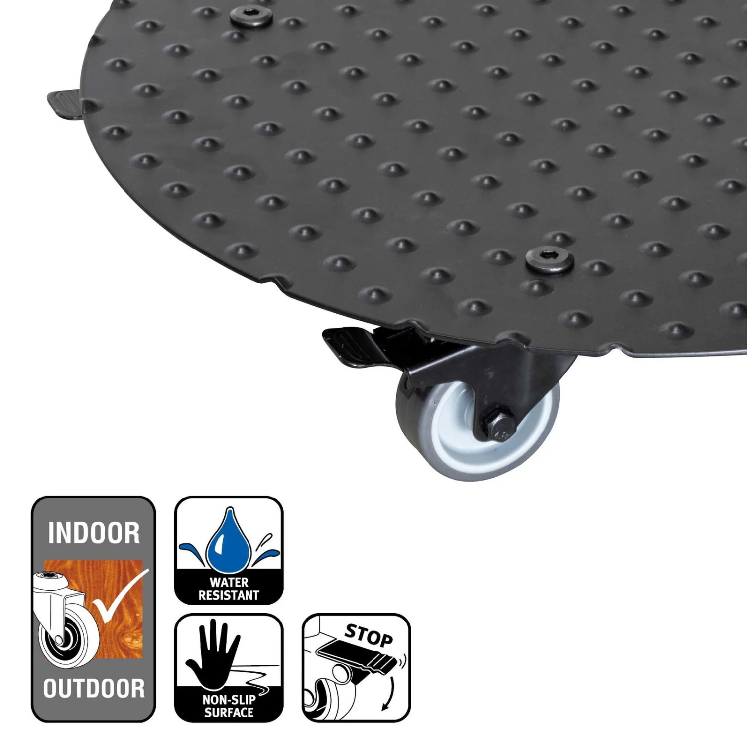 Pflanzenroller 'Alaska', Tragkraft 150 Kg, Anthrazit, Alu, 7 X 38 X 38 Cm 5 Pflanzenroller 'Alaska', Tragkraft 150 Kg, Anthrazit, Alu, 7 X 38 X 38 Cm – Bild 3