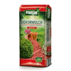 Plantop Dekormulch Ziegelrot, 1950 L Gesamt, 39 Sack á 50 Liter -Gartenprodukte 0960200191 Plantop Dekormulch 10 40mm ziegelrot 50l 78112