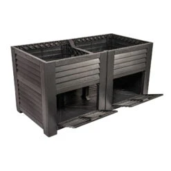 Maxi-Hochbeet Mit 2 Fächern, Anthrazit, Polypropylen, L150 X B76 X H78 Cm -Gartenprodukte 0980250147 Maxi Hochbeet mit 2 Staufaechern anthrazit 1 88866