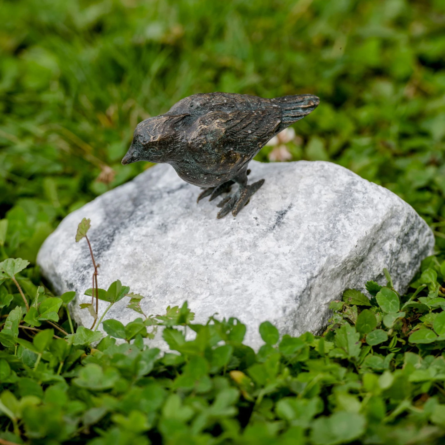 Vogel Auf Alaska-Stein, Bronze, Stein, H 12 X 15 X 15 Cm 3 Vogel Auf Alaska-Stein, Bronze, Stein, H 12 X 15 X 15 Cm