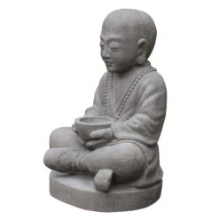 Buddha-Statue, Trockensteinguss, 33 X 30 X 54 Cm -Gartenprodukte 0980306820 buddha statue aus trockensteinguss 3 123365