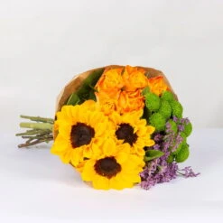 Gemischter Blumenbund 'Sommergruß' Inkl. Gratis Grußkarte -Gartenprodukte 1025700005 DIY Mixbund Sommergruss Helianthus Rose Santini Statice 1 94405