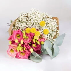 Gemischter Blumenbund 'Farbenspiel' Inkl. Gratis Grußkarte -Gartenprodukte 1025700009 DIY Mixbund Farbenspiel Lisianthus Gypso Euka Craspedia 1 94533