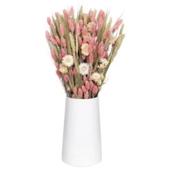 Weißer Trockenstrauß & Rosa Glanzgras, 3er-Set, Länge Ca. 55 - 70 Cm -Gartenprodukte 1055300004 Trockenstrauss weiss Phalaris rosa 1 83167