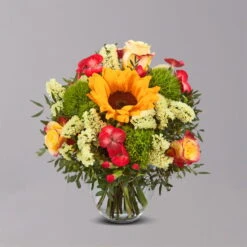 Blumenstrauß 'Sonnige Grüße' Inkl. Gratis Grußkarte -Gartenprodukte 1110600040 Sommer Orange grau 103418
