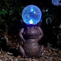 Solarleuchte 'Frosch Mit Kugel', 41 X 20 X 16 Cm -Gartenprodukte 2950100494 Solarleuchte Frosch 2 105903