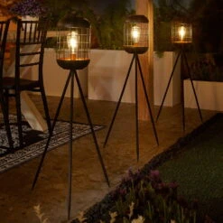 Solarlaterne 'Lighthouse', Schwarz, Metall, Höhe 92 Cm -Gartenprodukte 2950100608 Solar Motive Laterne metall Modell Lighthouse H92cm 1 96752