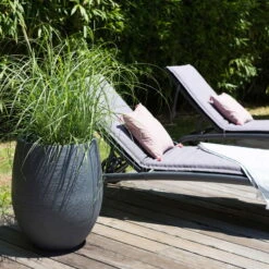 Pflanzgefäß Graphit Egg, Anthrazit, Wasserdicht, Robust -Gartenprodukte 3210103698 Pflanzgefaess Graphit Egg anthrazit D50xH60cm 53Ltr 5 62073