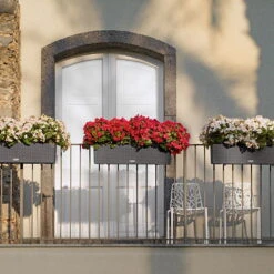 Lechuza Balconera Cottage, Granit -Gartenprodukte 3230100595 Balconera Cottage80 79x19x19cm granit Pflanzvol 12Ltr 17882