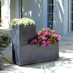 Pflanztrog 'Volcania Dado', Anthrazit, L 39,5 X B 39,5 X H 43,5 Cm -Gartenprodukte 3230101084 Pflanztrog Volcania Dado anthrazit 39x39xH43cm 31Ltr2 75429