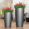 LECHUZA Rondo Premium, All-in-One-Set, Anthrazit-metallic, Ø 33 Cm, H:56 Cm -Gartenprodukte 3325100130 Rondo Premium32 anthrazit All in One Set D33xH56cm RGB 1 7576