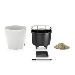 LECHUZA Classico Premium 35 LS, Weiß Hochglanz, All-in-One-Set, Ø 35 Cm, H:33 Cm -Gartenprodukte 3325100232 Classico Premium 43LS wei All in OneSet D43xH40cm RGB 2 7764