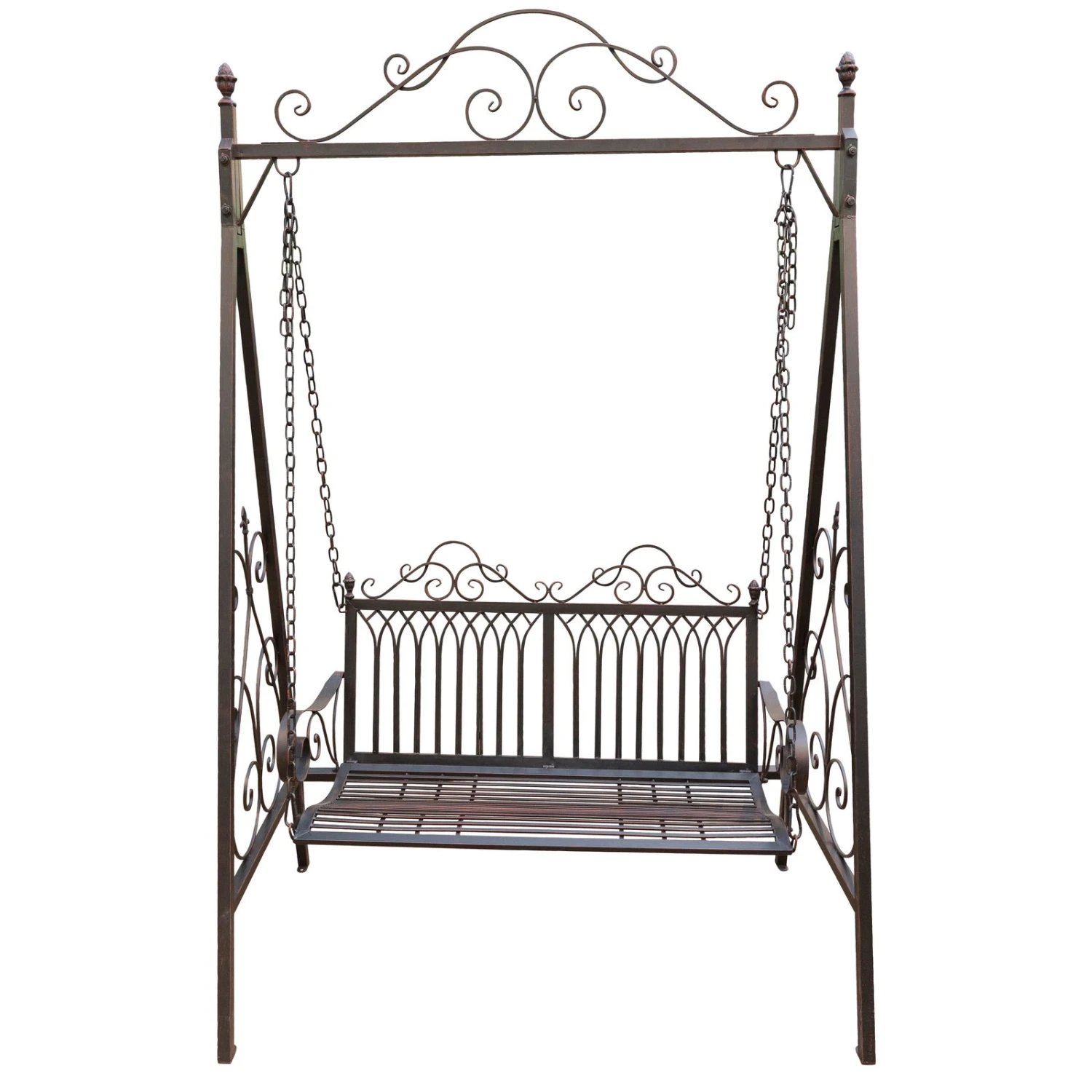 Metall-Schaukelbank Bordeaux, Braun, Ca. 89 X 150 X 231 Cm 4 Metall-Schaukelbank Bordeaux, Braun, Ca. 89 X 150 X 231 Cm – Bild 2