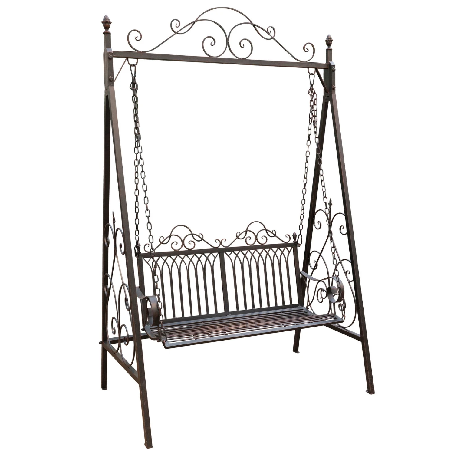 Metall-Schaukelbank Bordeaux, Braun, Ca. 89 X 150 X 231 Cm 3 Metall-Schaukelbank Bordeaux, Braun, Ca. 89 X 150 X 231 Cm