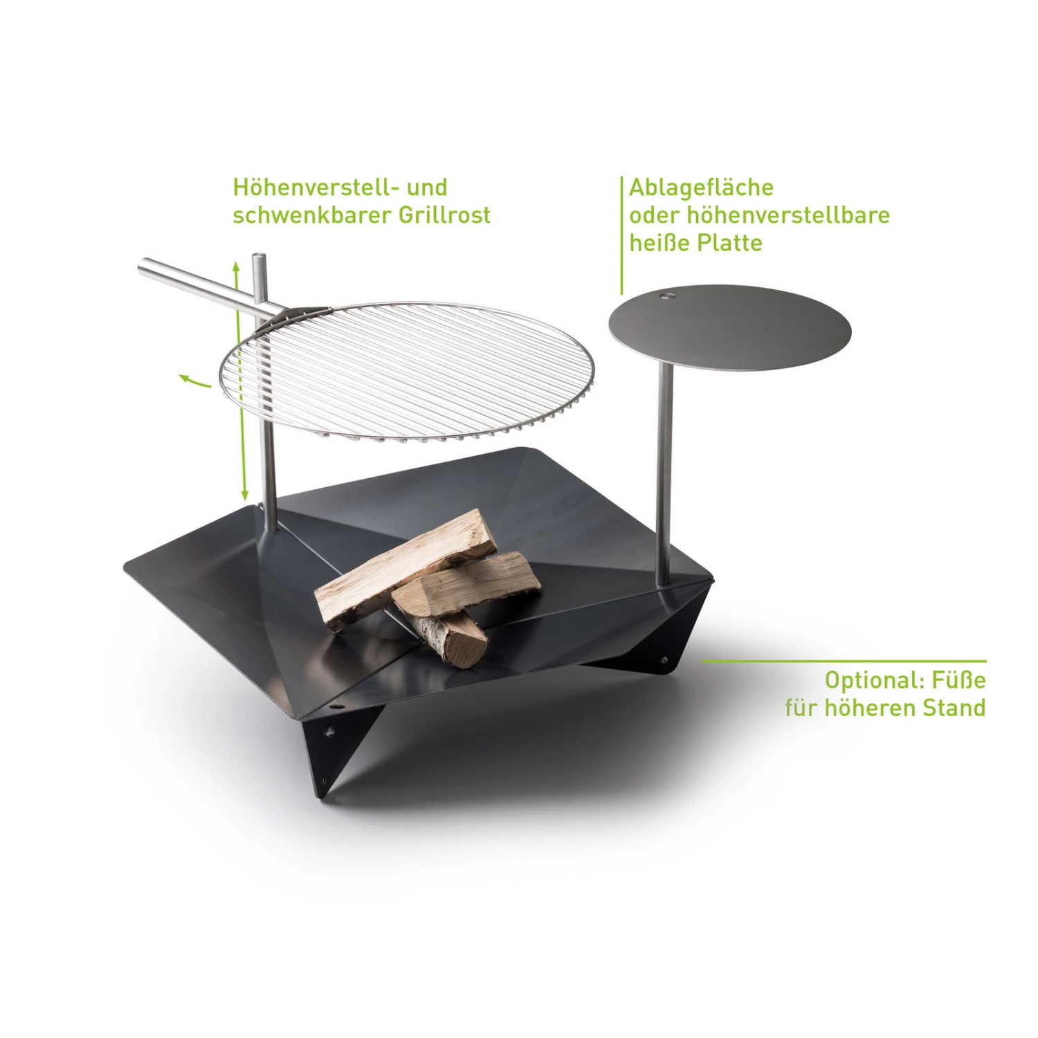 Höfats TRIPLE 90 Feuerschale In Schwarz, Maße 90 X 78 X 24 Cm 5 Höfats TRIPLE 90 Feuerschale In Schwarz, Maße 90 X 78 X 24 Cm – Bild 3