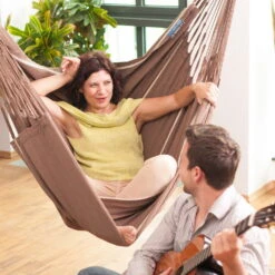 LA SIESTA Hängestuhl Lounger Habana Chocolate, Aus Bio-Baumwolle -Gartenprodukte 3940200258 Haengestuhl Lounger Habana chocolate BioBaumwolle 01 47087