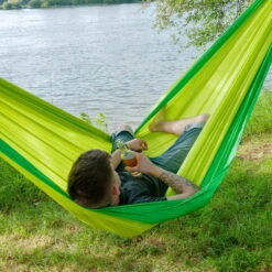 LA SIESTA Singe-Reisehängematte Colibri 3.0, Palm, Nylon, Bis 180 Kg, Reißfest, Leicht -Gartenprodukte 3940200282 Single Reisehaengematte Colibri 3 0 palm Nylon Stoff 7 61223