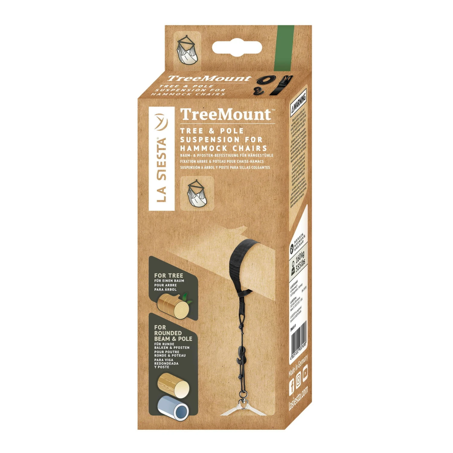 LA SIESTA TreeMount Für Hängesessel, Belastbar Bis 160 Kg, Wetterfest, UV-resistent 3 LA SIESTA TreeMount Für Hängesessel, Belastbar Bis 160 Kg, Wetterfest, UV-resistent