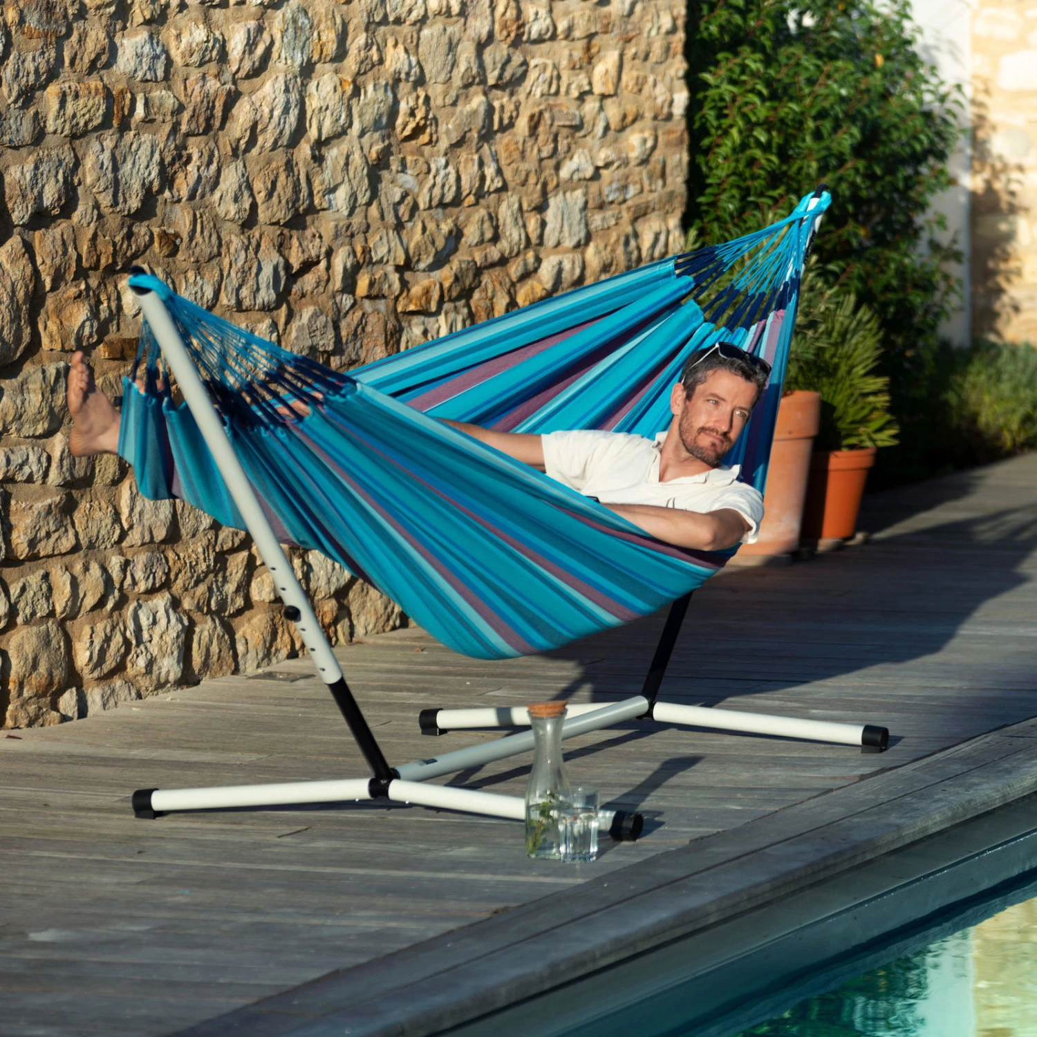 Gartenprodukte -Gartenprodukte 3940200307 DoppelHaengematte Brisa Wave wetterbestaendig 1 86048