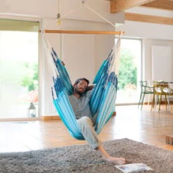 LA SIESTA Hängesessel 'Habana Azure', Blau 9 LA SIESTA Hängesessel 'Habana Azure', Blau -Gartenprodukte 3940200314 Comfort Haengesessel Habana Azure Bio Baumwolle 2 86065