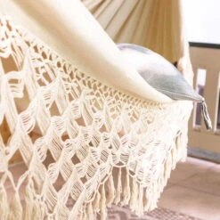 LA SIESTA Kingsize Hängematte 'Bossanova', Latte -Gartenprodukte 3940200348 Kingsize Haengematte Bossanova Latte Bio Baumwolle 4 106148